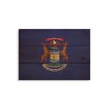 Wile E. Wood 15 x 11 in. Michigan State Flag Wood Art FLMI-1511